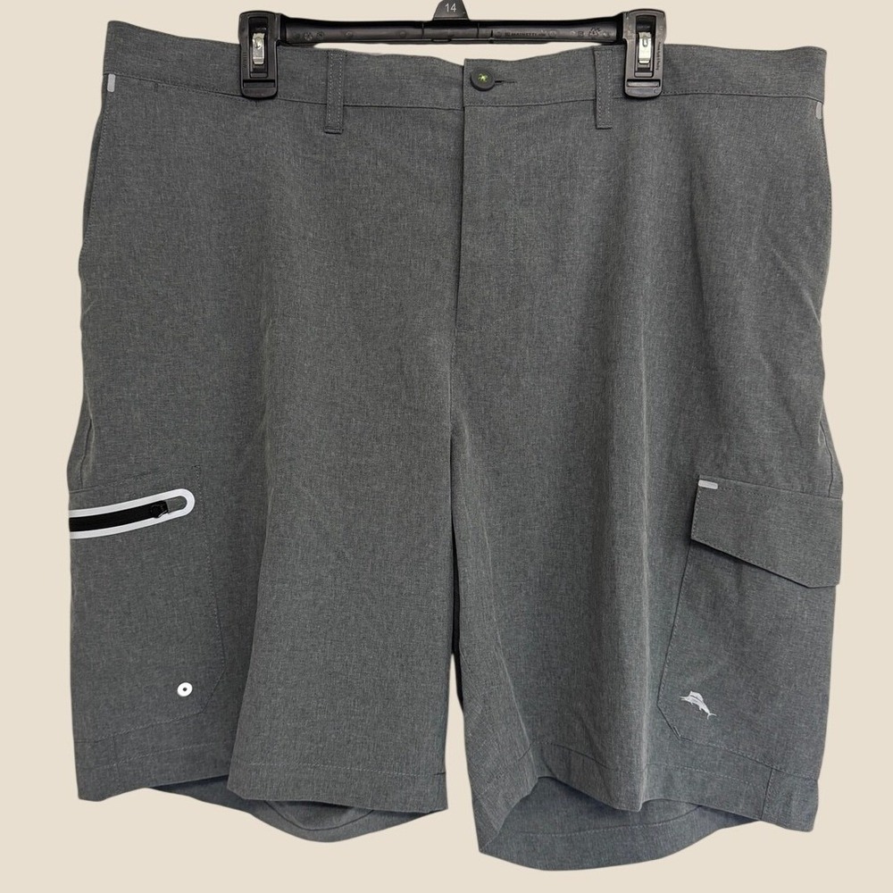 Tommy Bahama New 1XLB Cayman Isles IslandZone 9 Inch Cargo Shorts Coal Gray